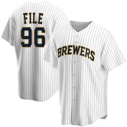 Dylan File Milwaukee Brewers Men's Replica Home Jersey - White