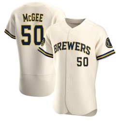 Easton McGee Milwaukee Brewers Men's Authentic Home Jersey - Cream