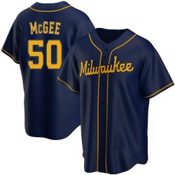 Easton McGee Milwaukee Brewers Men's Replica Alternate Jersey - Navy