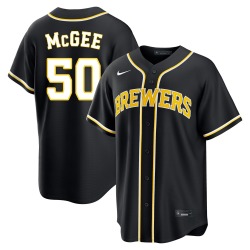 Easton McGee Milwaukee Brewers Men's Replica Fashion Out Jersey - Black
