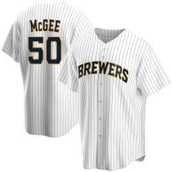 Easton McGee Milwaukee Brewers Youth Replica Home Jersey - White