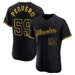 Elvis Peguero Milwaukee Brewers Men's Authentic Snake Skin City Jersey - Black