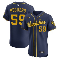 Elvis Peguero Milwaukee Brewers Men's Elite Alternate Jersey - Navy