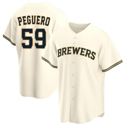 Elvis Peguero Milwaukee Brewers Youth Replica Home Jersey - Cream