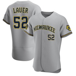 Eric Lauer Milwaukee Brewers Men's Authentic Road Jersey - Gray