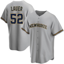 Eric Lauer Milwaukee Brewers Youth Replica Road Jersey - Gray