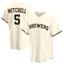 Garrett Mitchell Milwaukee Brewers Youth Replica Home Jersey - Cream