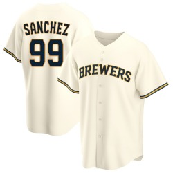 Gary Sanchez Milwaukee Brewers Men's Replica Home Jersey - Cream