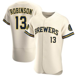 Glenn Robinson Milwaukee Brewers Men's Authentic Home Jersey - Cream