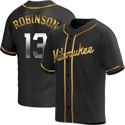 Glenn Robinson Milwaukee Brewers Men's Replica Alternate Jersey - Black Golden