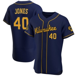 Greg Jones Milwaukee Brewers Men's Authentic Alternate Jersey - Navy