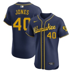 Greg Jones Milwaukee Brewers Men's Elite Alternate Jersey - Navy