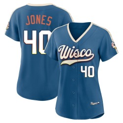 Greg Jones Milwaukee Brewers Women's Limited Mineral 2026 City Connect Stadium Jersey - Blue