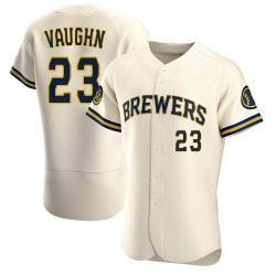 Greg Vaughn Milwaukee Brewers Men's Authentic Home Jersey - Cream