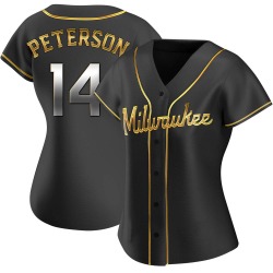 Jace Peterson Milwaukee Brewers Women's Replica Alternate Jersey - Black Golden