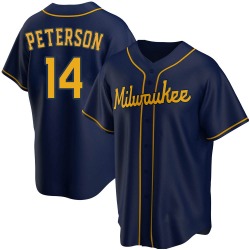 Jace Peterson Milwaukee Brewers Youth Replica Alternate Jersey - Navy