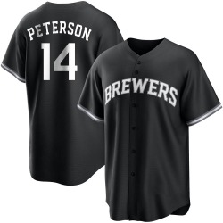 Jace Peterson Milwaukee Brewers Youth Replica Black/ Jersey - White