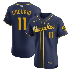 Jackson Chourio Milwaukee Brewers Men's Elite Alternate Jersey - Navy