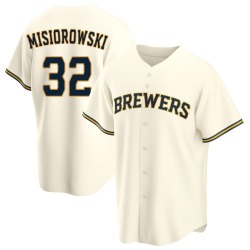 Jacob Misiorowski Milwaukee Brewers Men's Replica Home Jersey - Cream