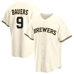 Jake Bauers Milwaukee Brewers Youth Replica Home Jersey - Cream