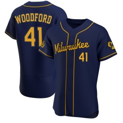 Jake Woodford Milwaukee Brewers Men's Authentic Alternate Jersey - Navy