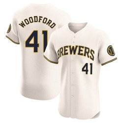 Jake Woodford Milwaukee Brewers Men's Elite Home Jersey - Cream