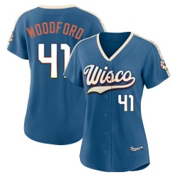 Jake Woodford Milwaukee Brewers Women's Limited Mineral 2026 City Connect Stadium Jersey - Blue
