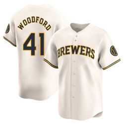 Jake Woodford Milwaukee Brewers Youth Limited Home Jersey - Cream