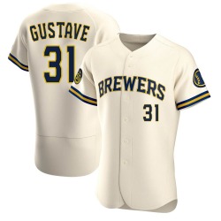 Jandel Gustave Milwaukee Brewers Men's Authentic Home Jersey - Cream