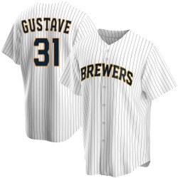 Jandel Gustave Milwaukee Brewers Men's Replica Home Jersey - White
