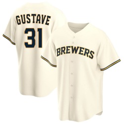 Jandel Gustave Milwaukee Brewers Youth Replica Home Jersey - Cream