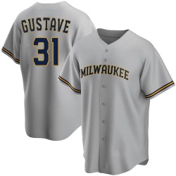 Jandel Gustave Milwaukee Brewers Youth Replica Road Jersey - Gray