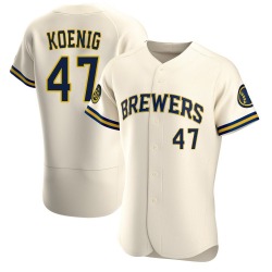 Jared Koenig Milwaukee Brewers Men's Authentic Home Jersey - Cream
