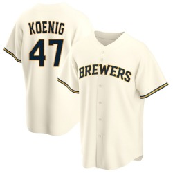 Jared Koenig Milwaukee Brewers Youth Replica Home Jersey - Cream