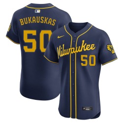 J.B. Bukauskas Milwaukee Brewers Men's Elite Alternate Jersey - Navy