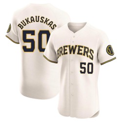 J.B. Bukauskas Milwaukee Brewers Men's Elite Home Jersey - Cream