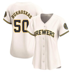 J.B. Bukauskas Milwaukee Brewers Women's Limited Home Jersey - Cream