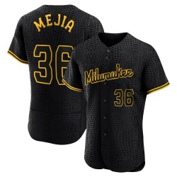 J.C. Mejia Milwaukee Brewers Men's Authentic Snake Skin City Jersey - Black