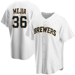 J.C. Mejia Milwaukee Brewers Men's Replica Home Jersey - White