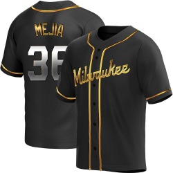 J.C. Mejia Milwaukee Brewers Youth Replica Alternate Jersey - Black Golden