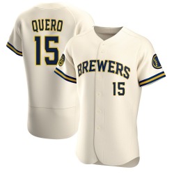 Jeferson Quero Milwaukee Brewers Men's Authentic Home Jersey - Cream