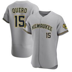 Jeferson Quero Milwaukee Brewers Men's Authentic Road Jersey - Gray