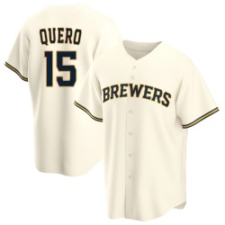 Jeferson Quero Milwaukee Brewers Men's Replica Home Jersey - Cream