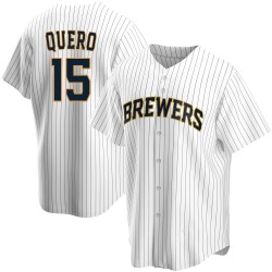 Jeferson Quero Milwaukee Brewers Men's Replica Home Jersey - White