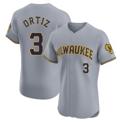 Joey Ortiz Milwaukee Brewers Men's Elite Road Jersey - Gray
