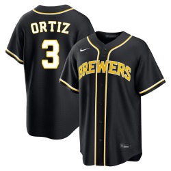 Joey Ortiz Milwaukee Brewers Men's Replica Fashion Out Jersey - Black
