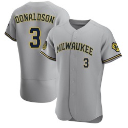 Josh Donaldson Milwaukee Brewers Men's Authentic Road Jersey - Gray