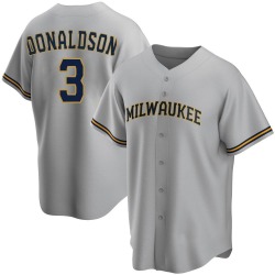 Josh Donaldson Milwaukee Brewers Men's Replica Road Jersey - Gray