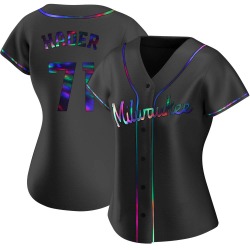 Josh Hader Milwaukee Brewers Women's Replica Alternate Jersey - Black Holographic
