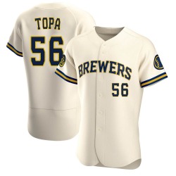 Justin Topa Milwaukee Brewers Men's Authentic Home Jersey - Cream